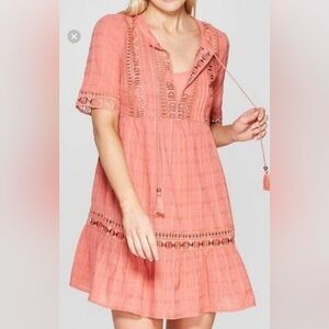 VGC/ Knox Rose Boho Coral Tunic Dress